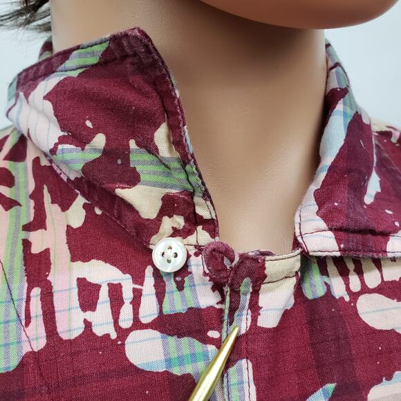 J. Crew Indian Madras Camp Collar Shirt  Short sleeves Men M Palm Print Amara - Picture 7 of 14